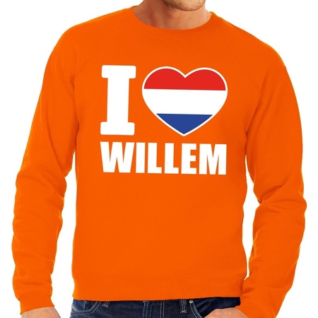 Oranje I love Willem trui heren