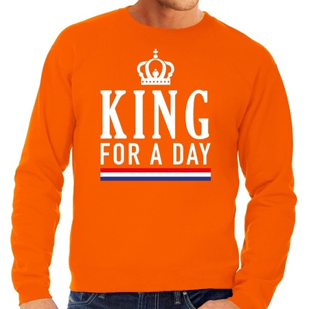 King for a day sweater oranje heren