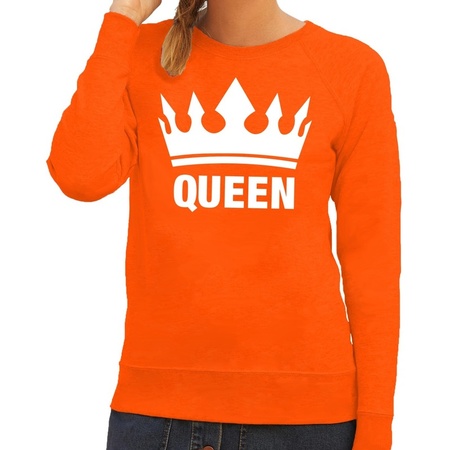 Oranje Koningsdag Queen trui dames