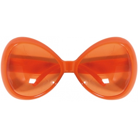 Oranje feestartikelen mega party verkleed zonnebril voor dames