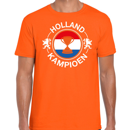 glas Ontcijferen De stad Oranje fan shirt / kleding Holland kampioen met beker EK/ WK voor heren |  Fun en Feest
