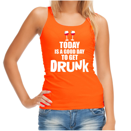 Toevoeging Ligatie Regelmatigheid Oranje good day to get drunk wijn tanktop / mouwloos Koningsdag t-shirt  voor dames | Fun en Feest