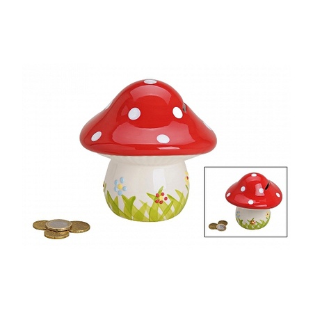 Mushroom money box 13 cm - ceramic