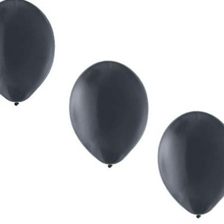 Helium tankje met 50 zwarte ballonnen 50