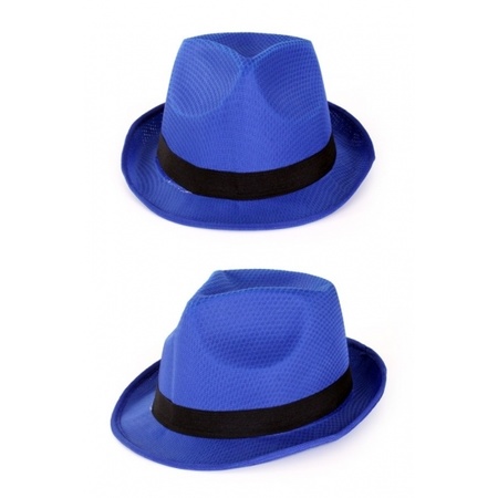 Blue carnaval maffia gangster model hat
