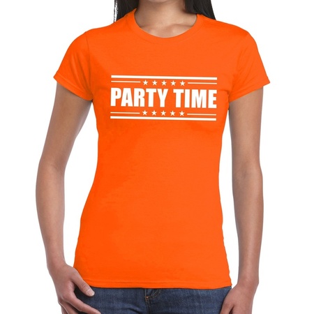 Oranje t-shirt dames tekst chick | Fun en Feest