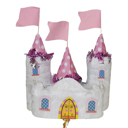 Pinata kasteel - van papier - 30 x 28 x 18 cm - verjaardag/kinderfeestje