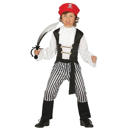 Verkleed piraten outfit voor kinderen maat 128-134 met zwaard
