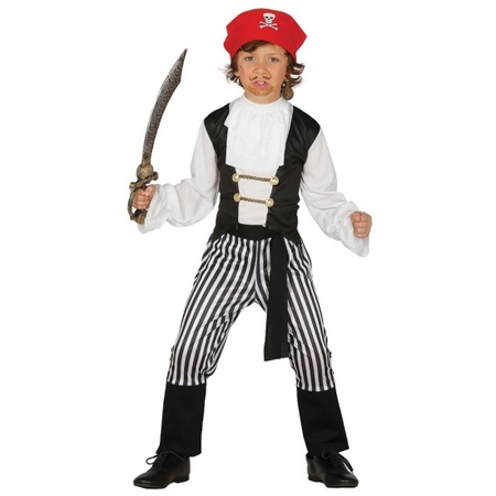 Verkleed piraten outfit voor kinderen maat 110-116 met zwaard