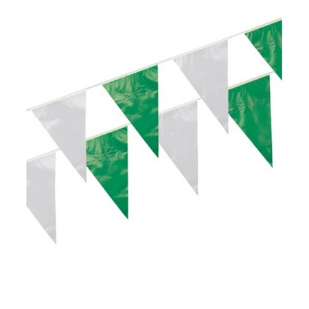 Groen / wit vlaggenlijnen 10 meter