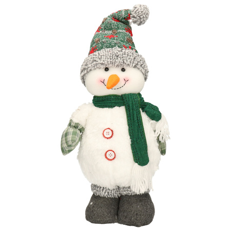 Pluche decoratie sneeuwpop - 40 cm - pop - met sterretjes muts