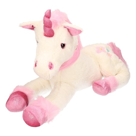 Pluche unicorn knuffel wit 62 cm
