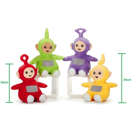 Set van 2x pluche Teletubbies speelgoed knuffels Dipsy en Po 34 cm