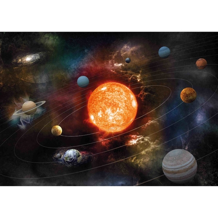 Leerzame melkwegstelsel poster A1 met planeten voor op kinderkamer / school / decoratie 84 x 59 cm