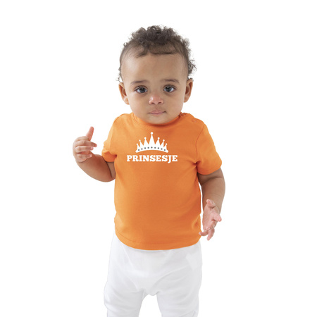 Prinsesje t-shirt oranje Koningsdag baby/peuter voor meisjes