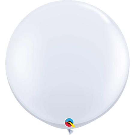 Witte Qualatex grote ballon 90 cm