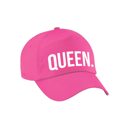 Carnaval fun pet / cap queen roze voor dames en heren