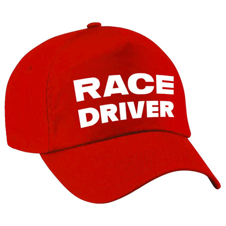 Carnaval verkleed pet race driver/auto coureur rood voor jongens en meisjes
