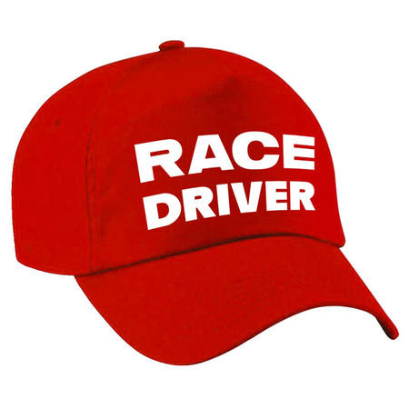 Carnaval verkleed pet race driver / auto coureur rood voor dames en heren