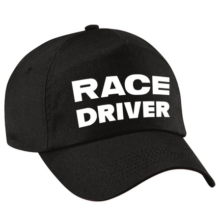 Carnaval verkleed pet / cap race driver/auto coureur zwart jongens en meisjes