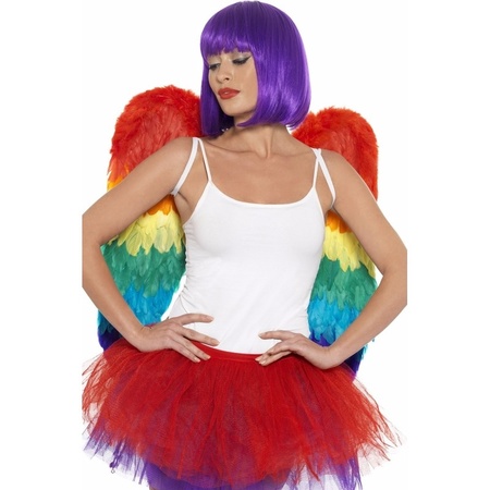 Rainbow feathers wings 68 cm