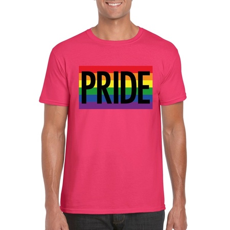 Gay Pride regenboog shirt Pride roze heren