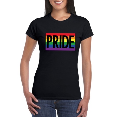 Gay Pride regenboog shirt Pride zwart dames