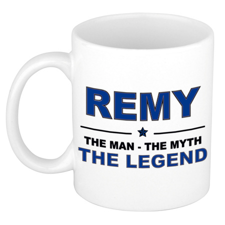 Naam cadeau mok/ beker Remy The man, The myth the legend 300 ml
