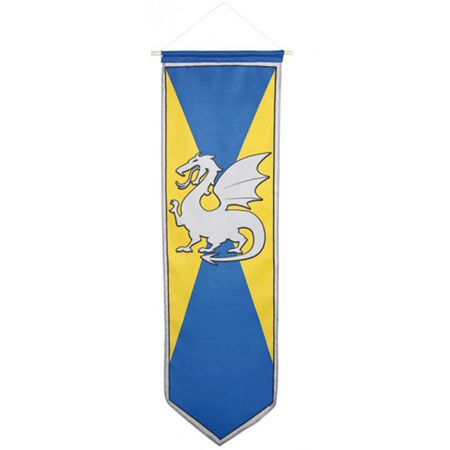 Ridder wapenschild op vlag blauw/geel
