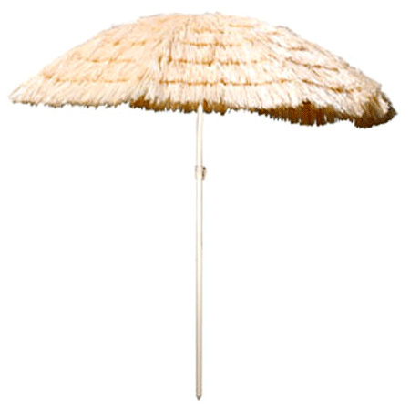 Beige rieten strand parasol