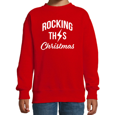 Rocking this Christmas foute Kerstsweater / Kersttrui rood voor kinderen