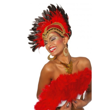 Braziliaanse carnavals hoofdtooi rood