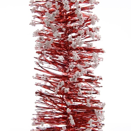 Won Muildier saai Rode kerstboom folie slinger met sneeuw 200 cm | Fun en Feest