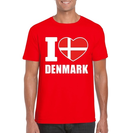 I love Denemarken supporter shirt rood heren
