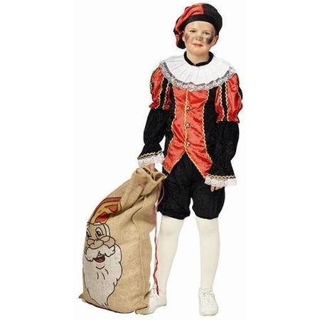 Zwarte Piet pak rood/zwart kinderen
