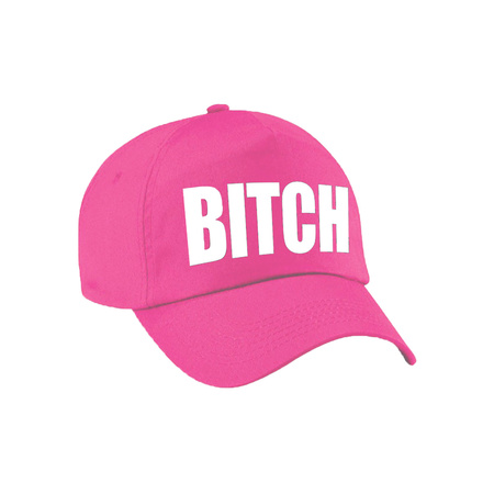 Verkleed Bitch pet / cap roze voor dames en heren
