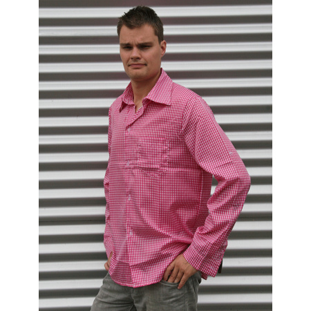 Roze met wit geruite blouse voor heren