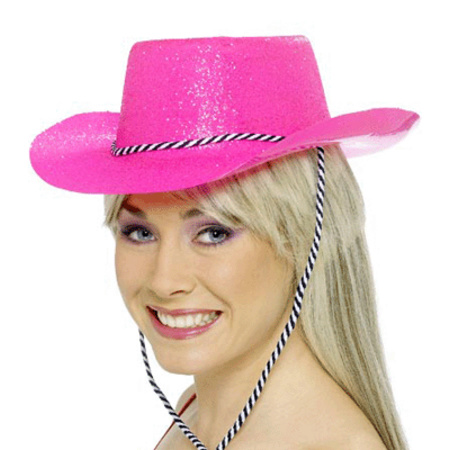 Pink carnaval cowboy hat