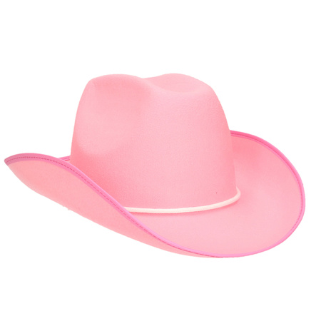 Roze cowboy hoed van vilt