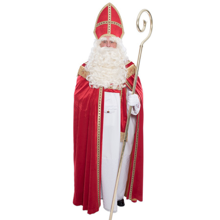 Saint Nicholas costume deluxe polyester velvet with miter for adults