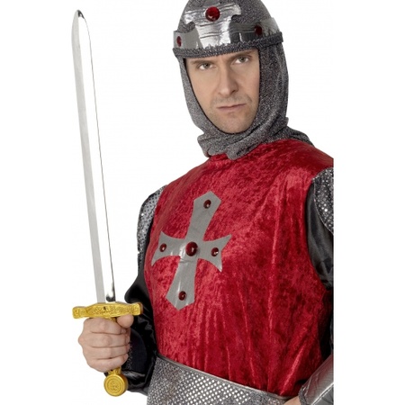 Ridders verkleed wapens set - schild met zwaard van 65 cm volwassenen
