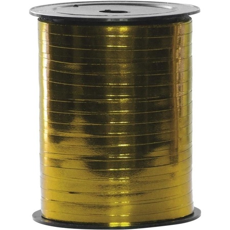 Spoel polyband - sierlint metallic - goud - 250 meter x 5 mm