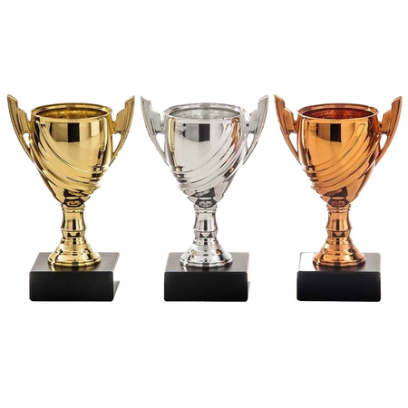 Sport awards cups 13 cm gold/silver/bronze