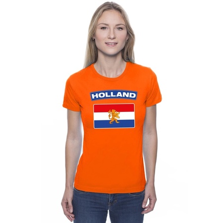 T-shirt Hollandse vlag oranje dames