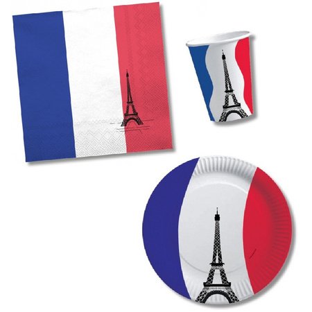 Table set flag France theme for 60x persons