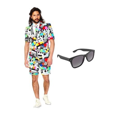 Test image mens summer suit size 50 (L) with free sunglasses