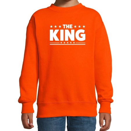 The King fun sweater oranje voor kids