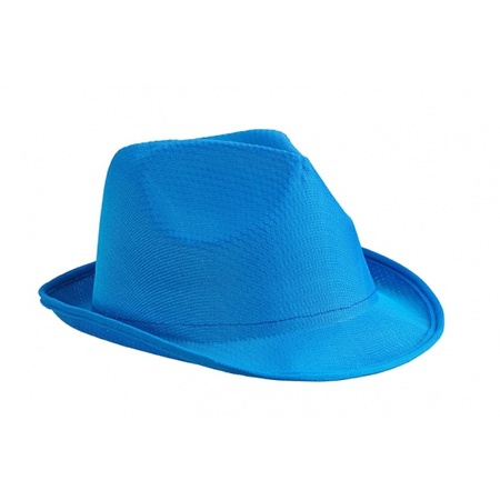 Trilby party hat blue for adults