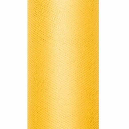 Gele tule stoffen 15 cm breed