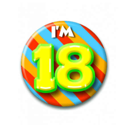 Speld/button met opdruk 18 jaar sweet eighteen / verjaardag